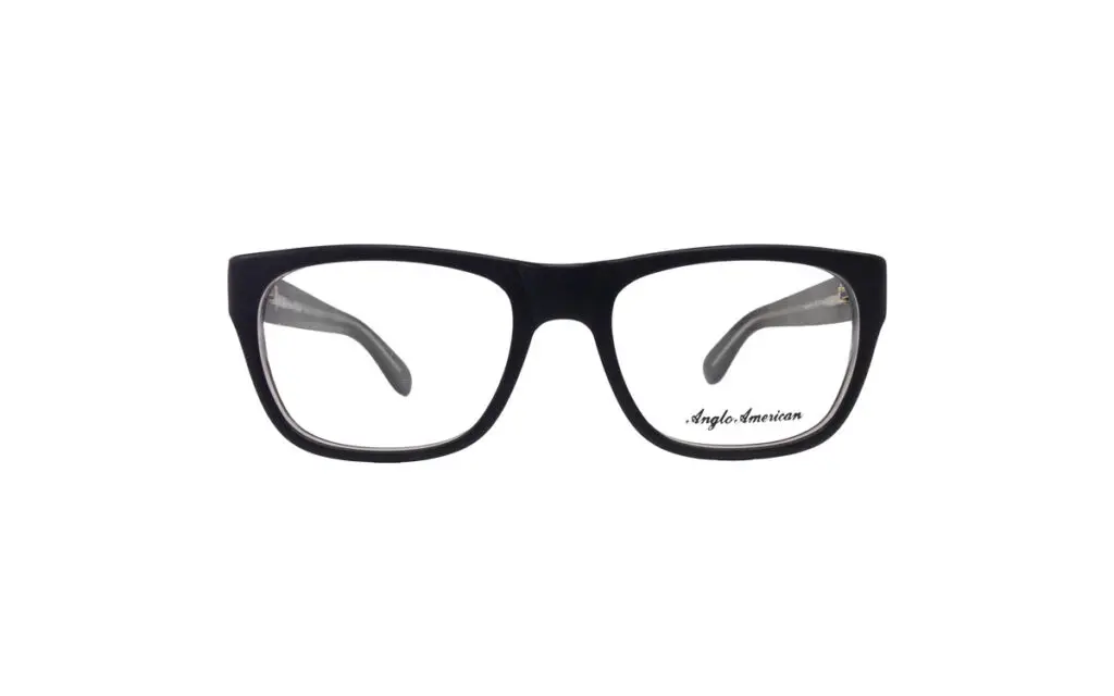 A pair of glasses is shown with the bottom half of it.