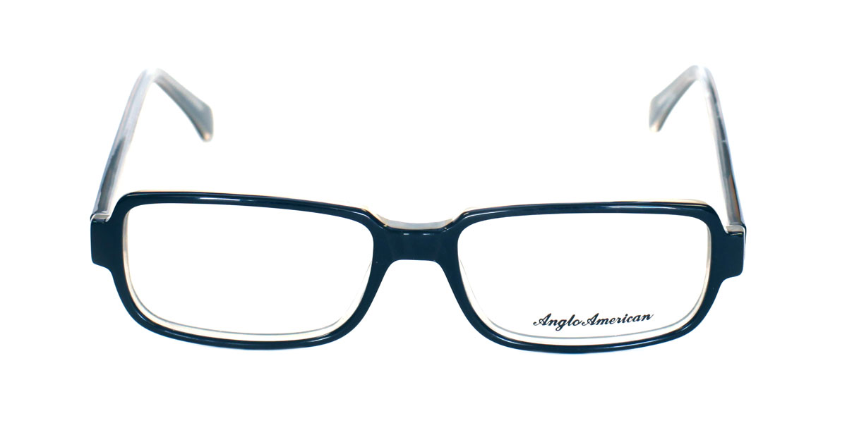 A pair of glasses is shown with the frame on.