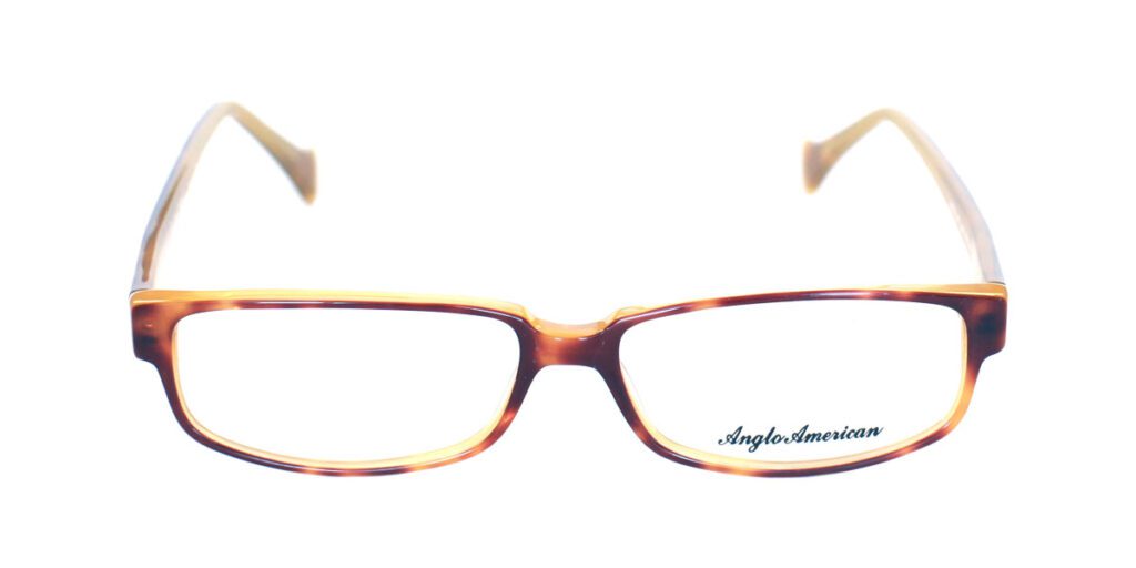 A pair of glasses is shown with the reflection of it.